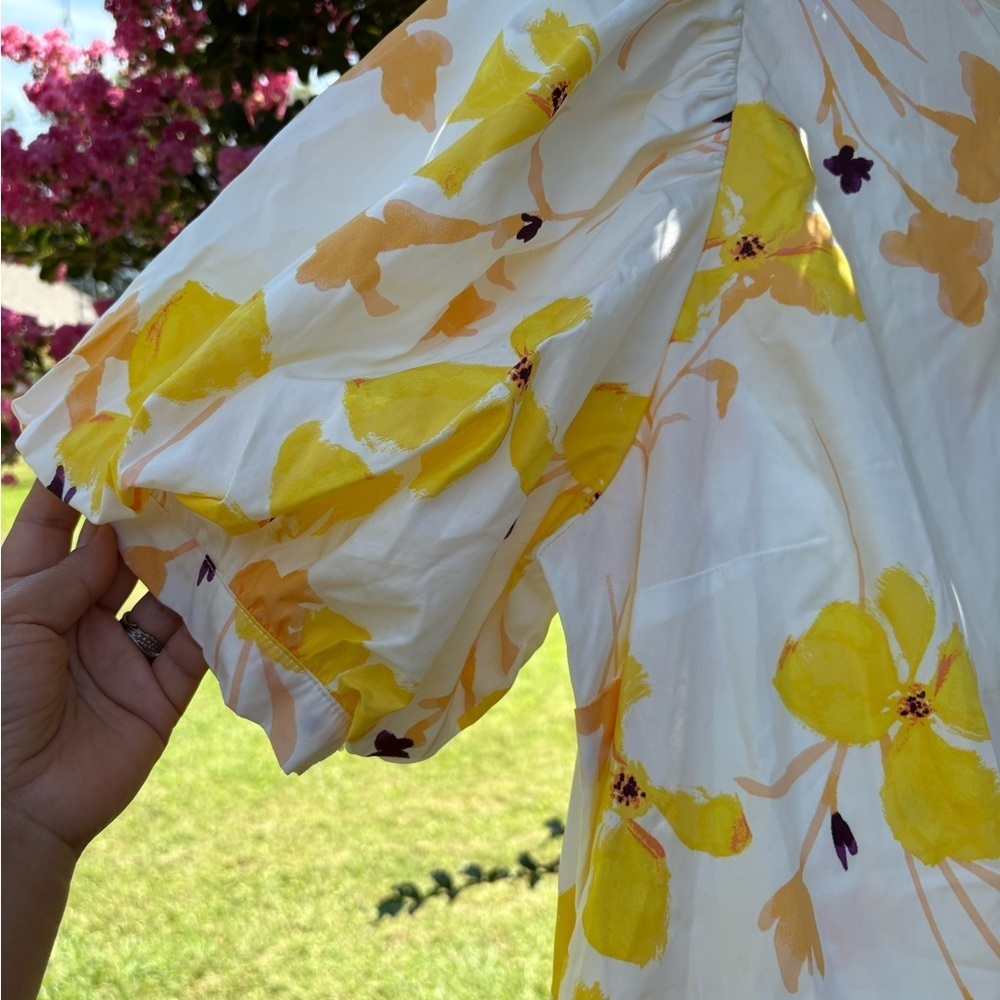 A New Day Yellow and Cream Floral Dress - Picture 3 of 9